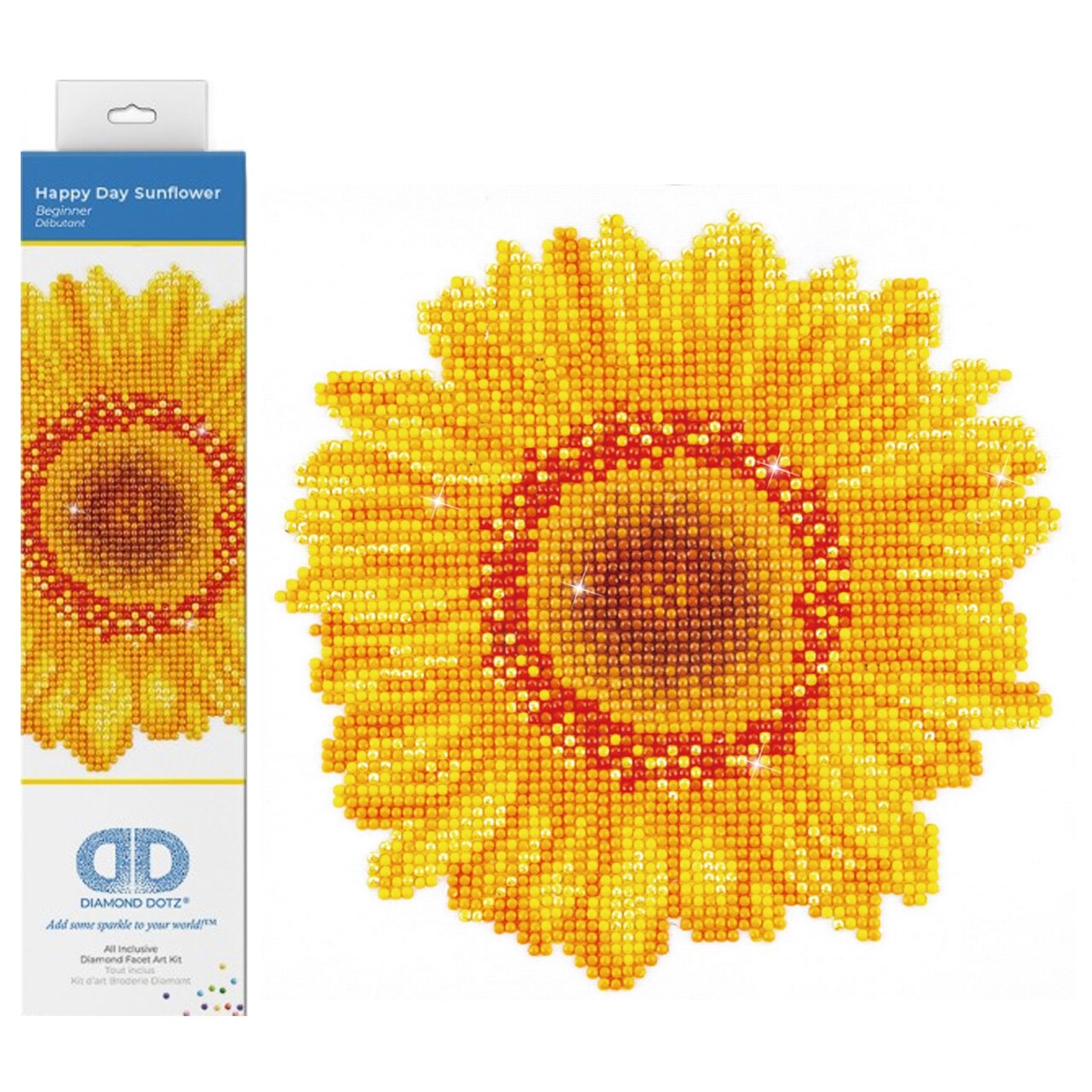 Diamond Dotz Happy Day Sunflower Flowers Diamond Painting Kits for Adults - Diamond Art Kits a Relaxing Creative Craft Kit with Dotz Gems 7.9x7.9